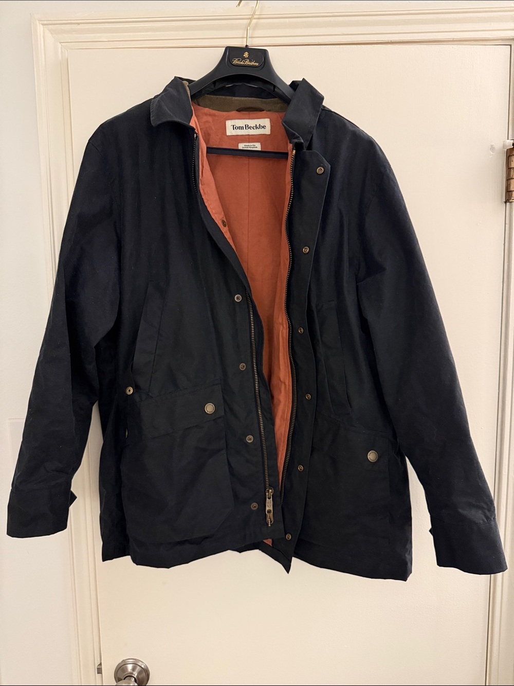 Tom Beckbe Piedmont Jacket Navy with Rust Lining - Men's Coat